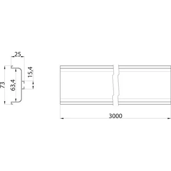 Nábytkové kování Gola zásuvkový C profil 2,9 m - Zlatá matná