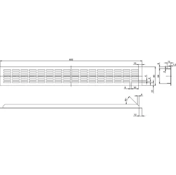 Nábytkové kování Větrací mřížka černá mat, 80 mm - 600 mm