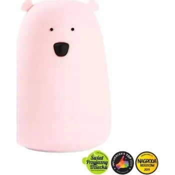 Lampička MĚKKÁ silikonová noční LAMPIČKA MEDVÍDEK velký BÍLÝ s dálkovým ovládáním