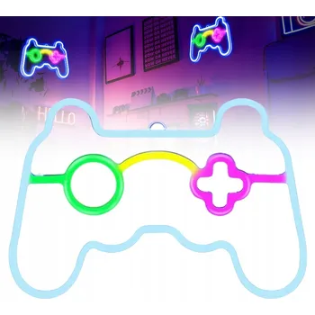 Obraz Neonový LED nápis Gamepad se stmívačem, vícebarevný, 5 W, 36x34 cm