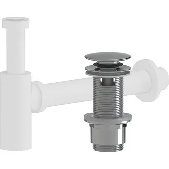 Sifon CERANO - Sifon umyvadlový - DN40/300 mm - bílá matná s výpustí click-clack s přepadem - plast - 67/82mm - chrom