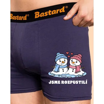 Trenýrky Bastard Rozpustilí sněhuláci boxerky Blue Navy