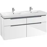 Villeroy & Boch Subway 2.0 skříňka pod dvojumyvadlo 128,7x59x44,9 cm, 4x zásuvka, Glossy White