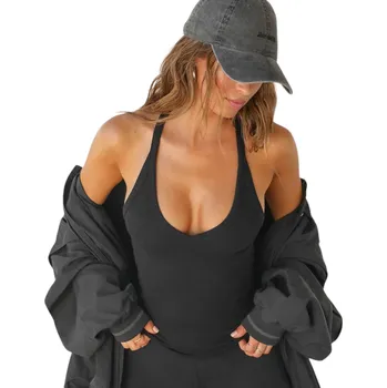 Dámské tílko jednobarevné Výstřih do V Tenká ramínka Polyester bavlna lehký pohodlný letní top na každý den černá M