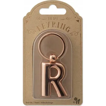Kovový přívěsek na klíče na klíče s písmenem R