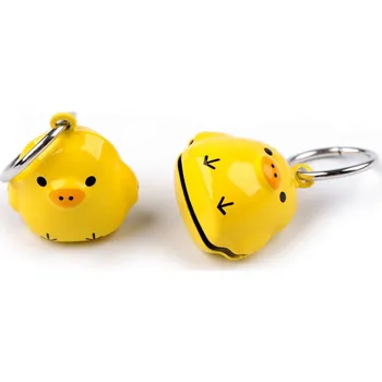 Přívěsek s rolničkou zvířátka, dýně - žlutá kuře (2 ks)