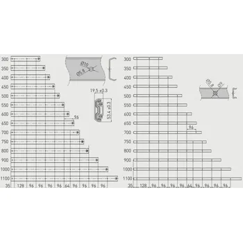 Nábytkové kování Plnovýsuv kuličkový vysoce zátěžový 100 kg bez dotlumení - 350 mm