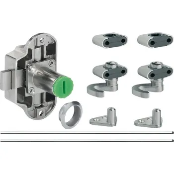 Nábytkové kování Symo zámek trojcestný levý 25 nikl - komplet