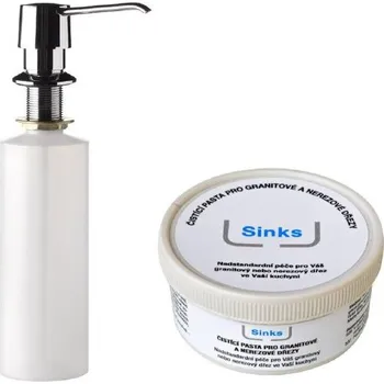 sítko a zátka do dřezu Sinks čistící pasta 200 ml + dávkovač saponátu BEND chrom 0,5 l