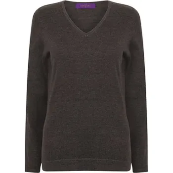 Dámský svetr Henbury Dámský lehký svetr do V H721 Grey Marl M