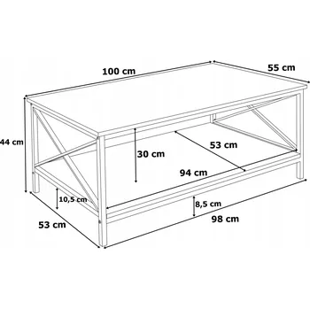 Konferenční stolek Konferenční stolek LoftInspired obdélníkový 100 x 55 x 44 cm černý
