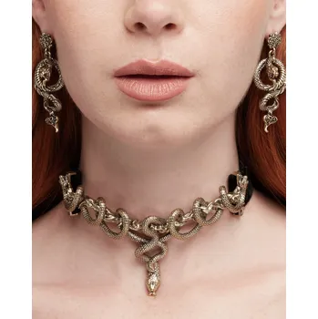 Šperk obojek KILLSTAR - Deadly Coil - Gold