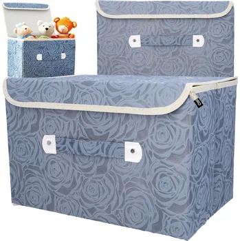 Úložný box Krabička Cadro látkový šedý s víkem 38x25 cm