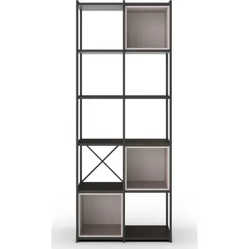 Knihovna Černo-krémová knihovna 71x179 cm Anya – Marckeric ID_1679482