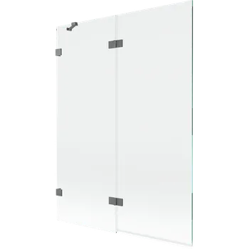 Vanová zástěna Mexen Lunar vanová zástěna dvoukřídlá levá 130 x 150 cm, čirá, gun metal - 897-130-100-95-00-L Vanové zástěny