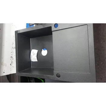 Granitový dřez Granitový dřez ALKOR CC 78x50 cm Dřez kuchyňský jednokomorový černý