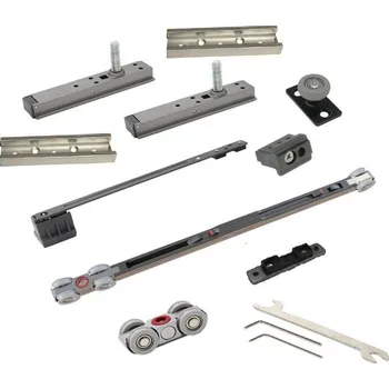 Nábytkové kování Cemux Starship Minimal kování pro posuvné dveře do 60 kg s tlumením, kolejnice černá - 200 cm