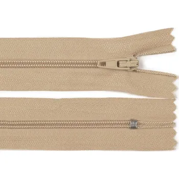 Zip Spirálový zip No 3 délka 20 cm autolock, malé, 308 hnědá přírodní