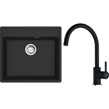 Kuchyňský dřez Franke MRG 610-52 RTL + FC 6018 - Černá metalická, Onyx