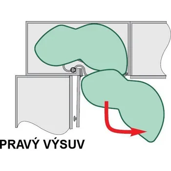 Nábytkové kování KES LeMans II sada polic Ardena Style - 800 mm, Pravý