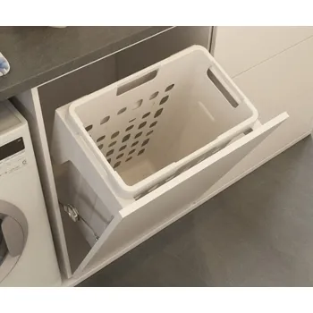Prádelní výklopný koš 450 mm - 35 L bílý