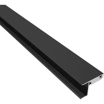 Nábytkové kování Úchytový profil LED LL-07 jednostranný černá mat + krytka mléčná 3 m