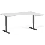B2B Partner Ergonomický výškově nastavitelný stůl, 160x120 cm, 1 motor, L/P, černá podnož, bílá