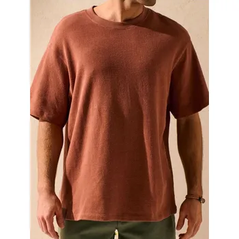 Sinsay - Tričko s krátkým rukávem - karmínová - 7348F-92X - 7348F-92X-XS