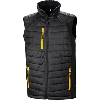 Pánská vesta Result Unisex hybridní vesta se softshellem R238X Black-Yellow XXL