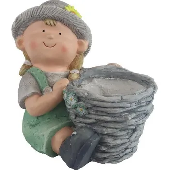 Truhlík Dekorace k osázení dívka X6555