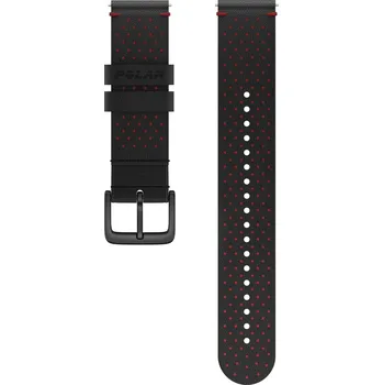 Hodinky Řemínek Polar Perforated Leather Black-Red M/L 725882061320