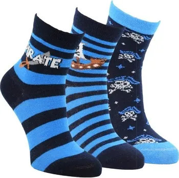 Dětské barevné bavlněné vzorované ponožky piráti RS