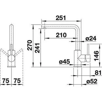 Granitový dřez Blanco Metra 45 S + Mila chrom - Černá