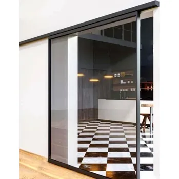 Nábytkové kování Cemux Starship Minimal kování pro rámové dveře do 100 kg s tlumením, kolejnice černá - 2 m