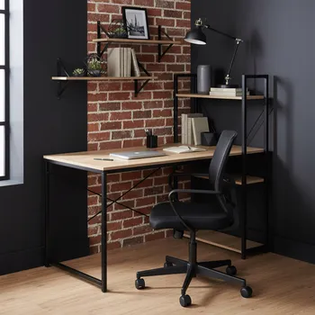 Psací stůl Obdélníkový psací stůl eHokery 120 x 60 x 120 cm, světlý dub