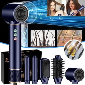 Kulma 5v1 Horkovzdušná rotační kulma a fén na vlasy s ionizací - sada 5 v 1