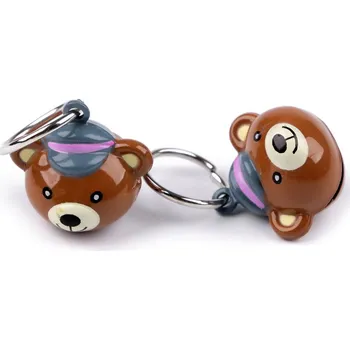 Přívěsek s rolničkou zvířátka, dýně - hnědá medvěd (2 ks)