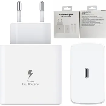 Rychlá nabíječka PD 45W pro Samsung a další, s USB-C kabelem 2m a rychlým nabíjením