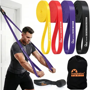 Sada 4 posilovacích gum home band Majestic Sport