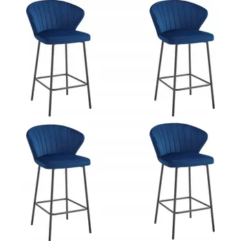 Barová židle Barová Židle Oskar v odstínech modré 90,5 cm látkový
