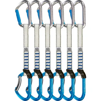Horolezectví Climbing Technology Salto Set Nylon - 6 PACK Barva: Titanium/Electricblue, Velikost: 17