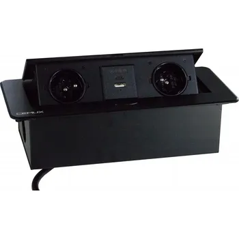 Nábytkové kování Výklopná zásuvka LiftBOX 2x230V a 2xUSBA/C nabíječka černá