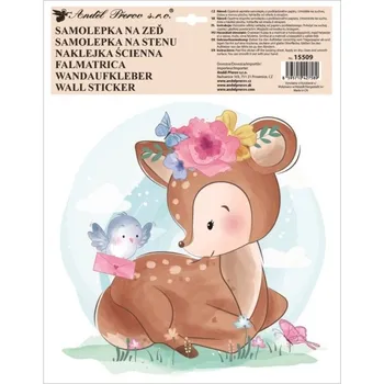 Samolepící dekorace Samolepka na zeď - barevná - Srnka - 15509
