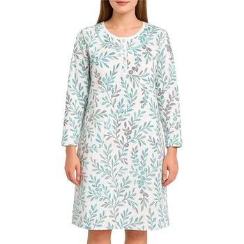 Body Emilka hřejivá noční košile pod kolena 6552 XL modrá