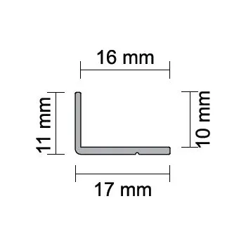 Nábytkové kování Aluprofil Úhelník L2 - Bílá lesklá - 3 m