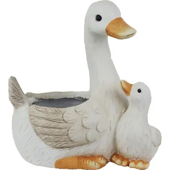 Truhlík Dekorace k osázení kachna s káčátkem X8054
