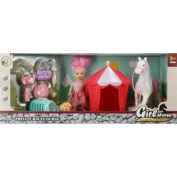 Panenka PANENKA 9 CM S PŘÍSLUŠENSTVÍM KONÍK MEGA CREATIVE 526223 MEGA CREATIVE