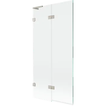 Vanová zástěna Mexen Lunar L vanová zástěna 2křídlová levá 90 x 150 cm, čirá, kartáčovaný nikl - 897L-090-100-97-00-L Vanové zástěny