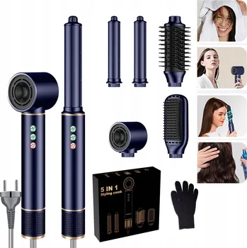 Kulma 5v1 Horkovzdušná rotační kulma a fén na vlasy s ionizací - sada 5 v 1