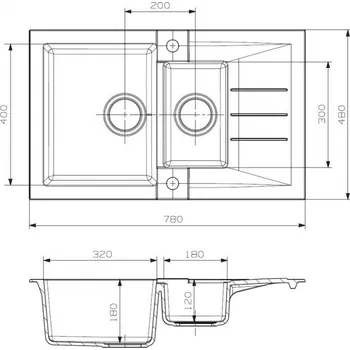 Granitový dřez Alveus ROCK 70 + AFRA - Černá, Black